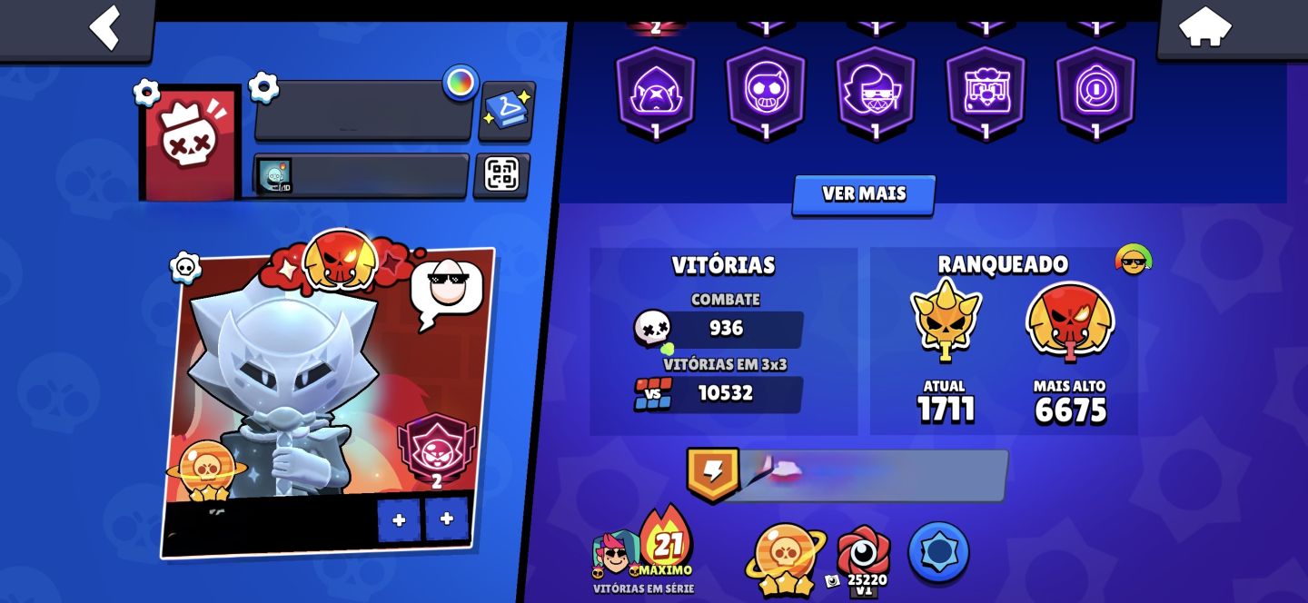 Conta TOPADA 106/106 com 57 brawl 11 com hipercarga
