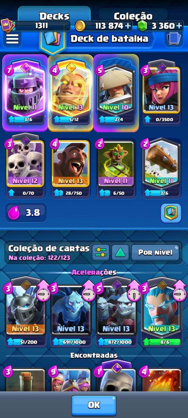 Conta Brawl Stars 10k Troféu + Clash Royale Arena 21!
