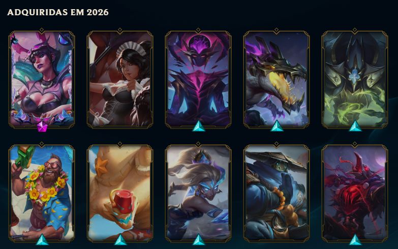 Conta LoL Unranked Nível 564 - 249 skins - Todos Campeões