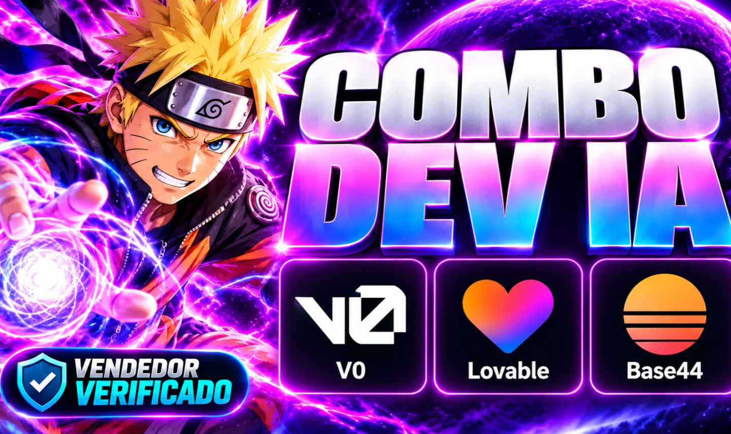 [MENOR PREÇO] Combo DEV IA | V0 + Lovable + Base44 | Entrega Rápida