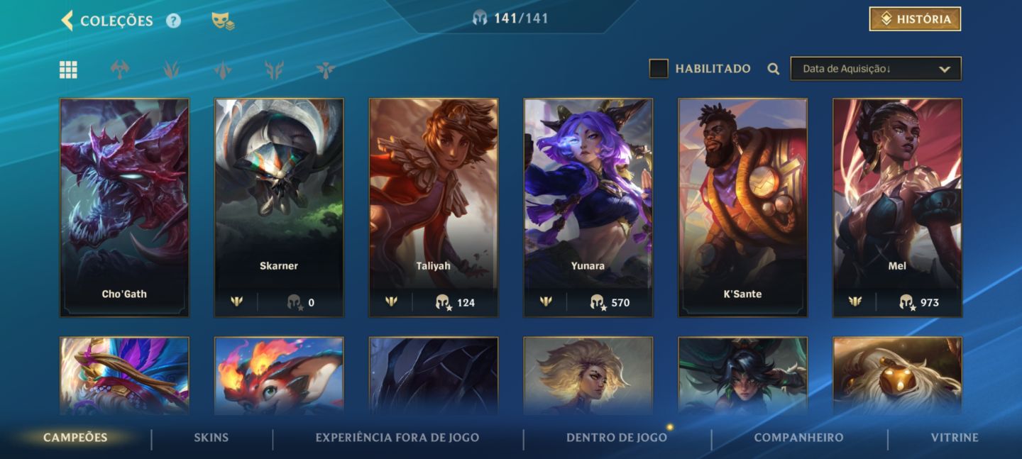 Conta main ADC! Muitas Skins!