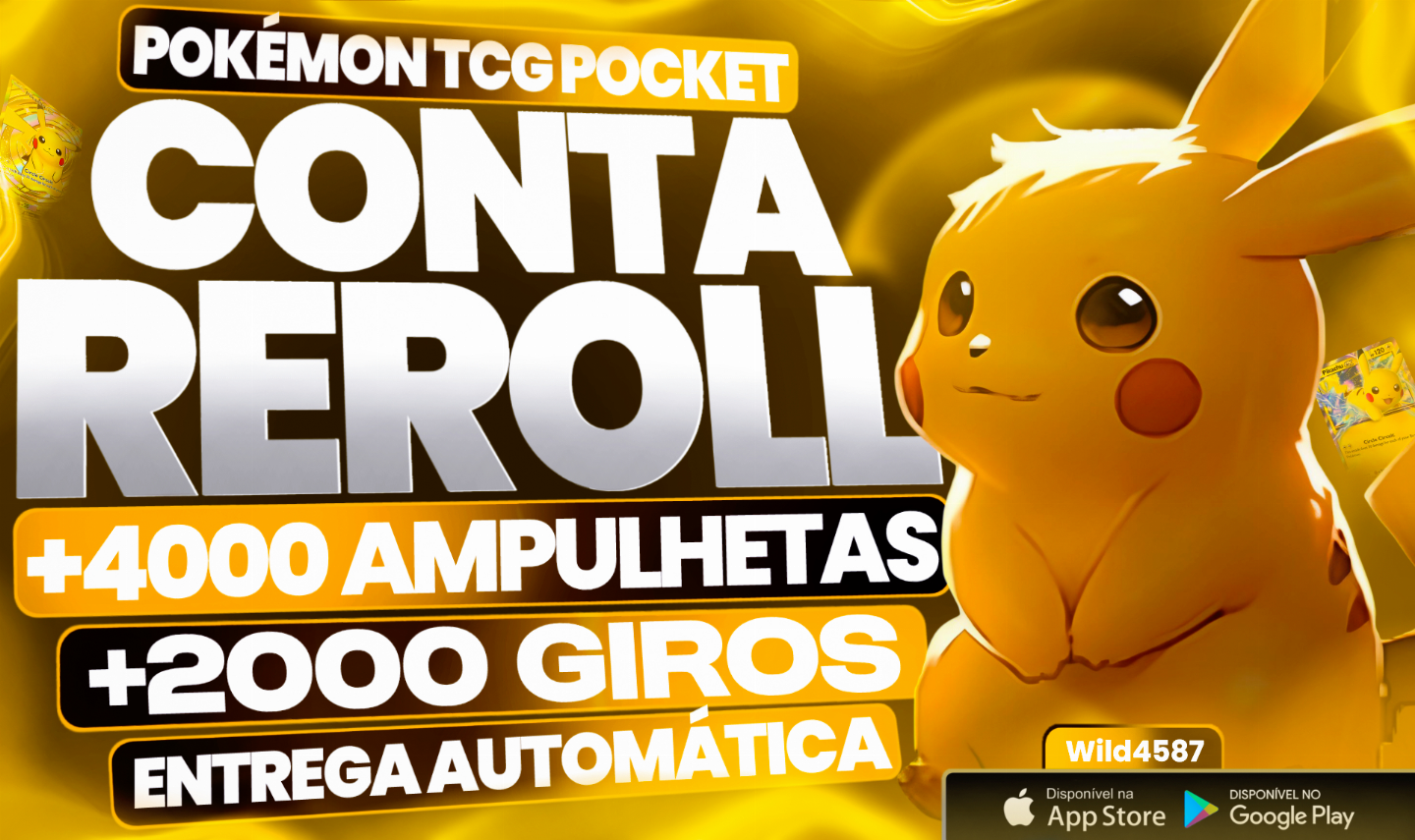 POKÉMON TCG POCKET - CONTA REROLL | MAIS DE 7000 AMPULHETAS | SERVER GLOBAL