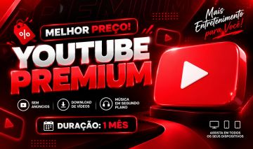 | Melhor Preço | YouTube Premium 1 Mês + Plano Família | Convites