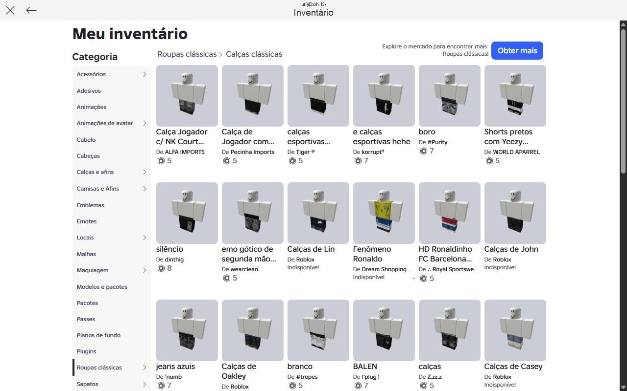 CONTA ROBLOX ( tem mais coisas em jogos e skins q n foi mostrado)