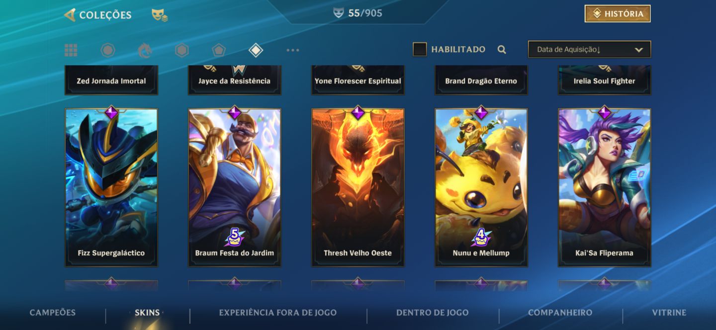 CONTA WILD RIFT | 55 SKINS | 4 LENDÁRIAS | 26 ÉPICAS | LVL 75 | ORIGINAL DE 2