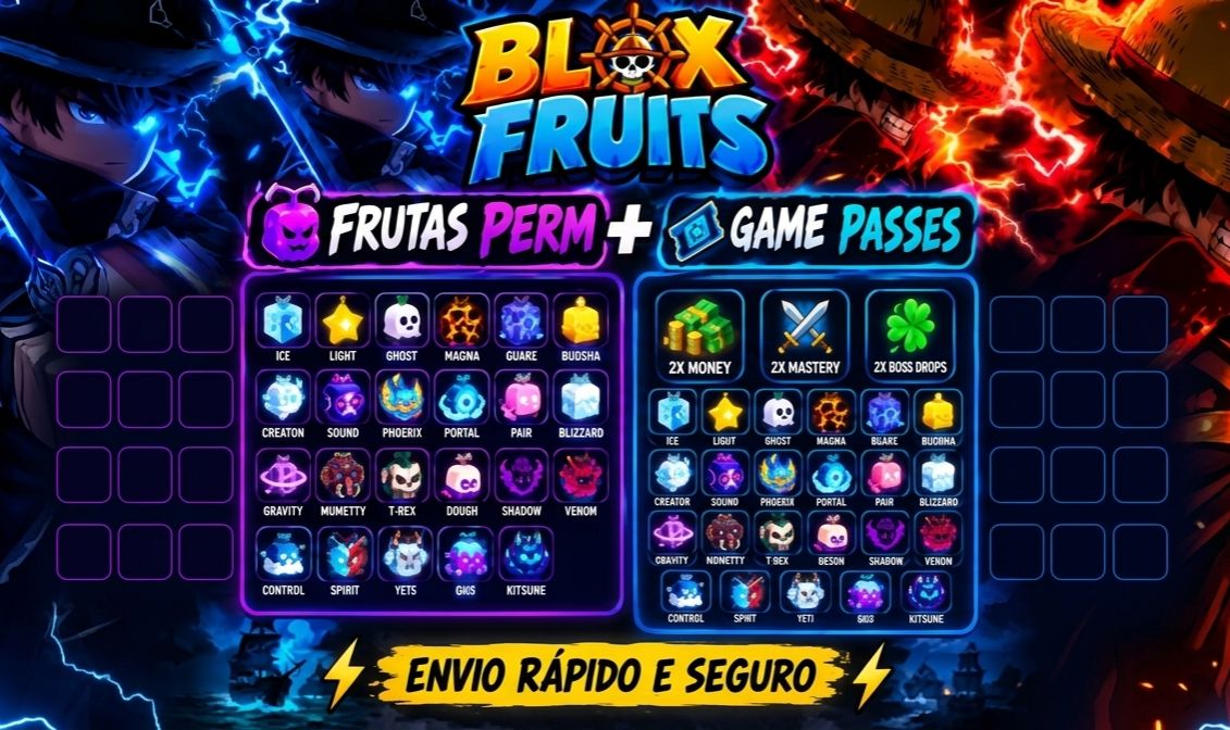 GAME PASS + FRUTAS PERM | BLOX FRUITS