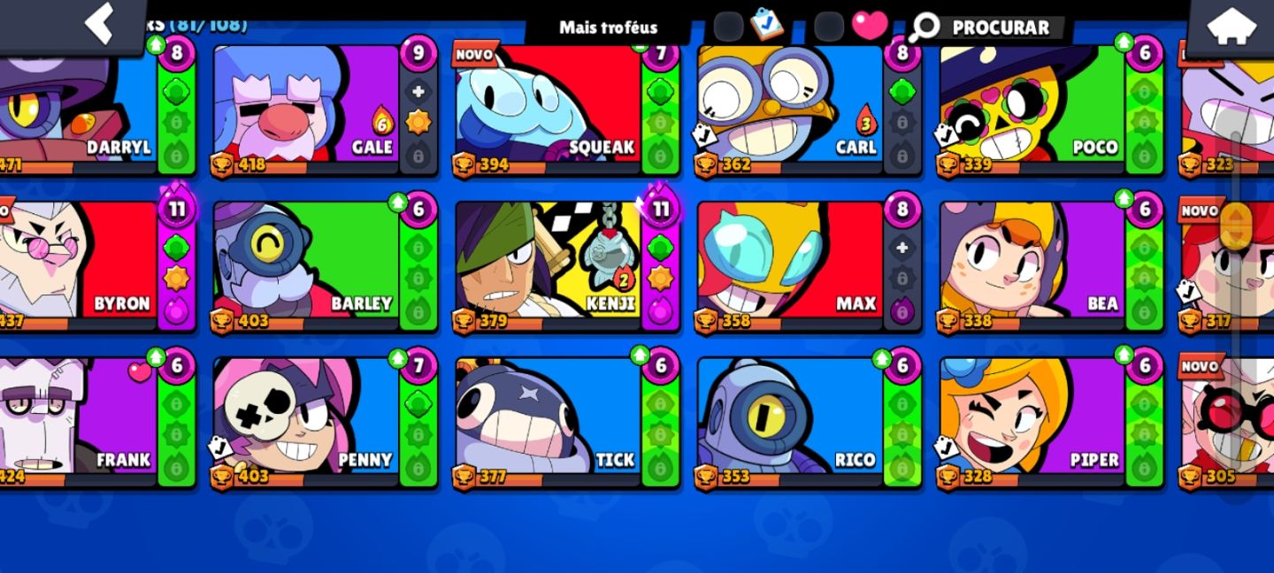 Conta com brawl pass ativado e com Skina lendarias e muitos brawlers muito boa