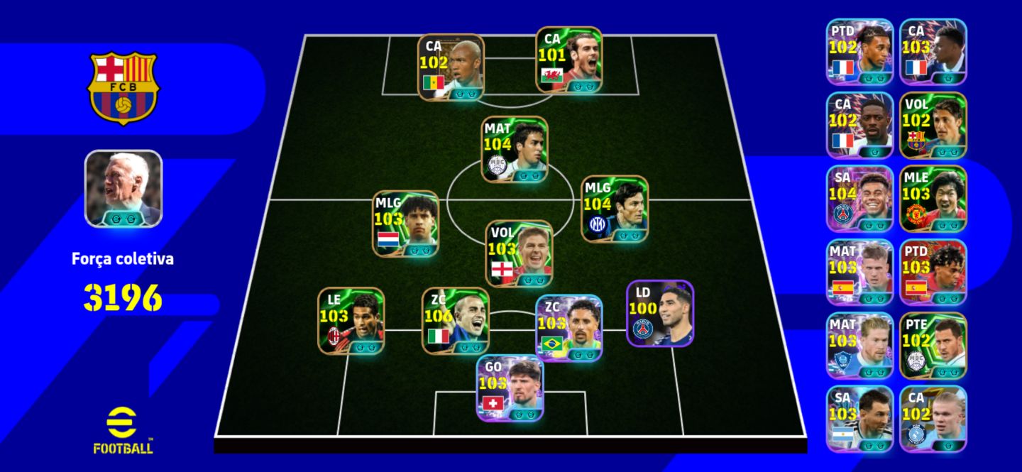 CONTA eFOOTBALL TOP | TIME FORTE + ÓTIMOS JOGADORES