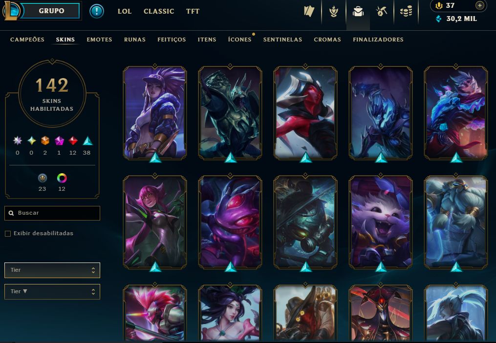 Conta 150 skins - full acesso - icones antigos