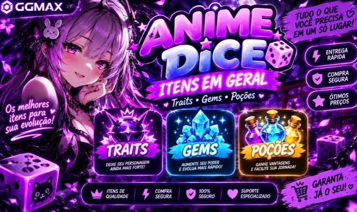 ANIME DICE ROBLOX | TRAITS, GEMS, POÇÕES E ITENS | ENTREGA RÁPIDA