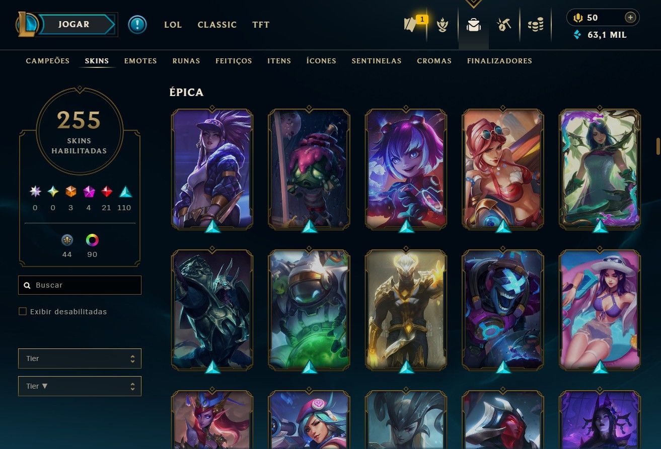 Conta League of Legends muitos gastos no precinho