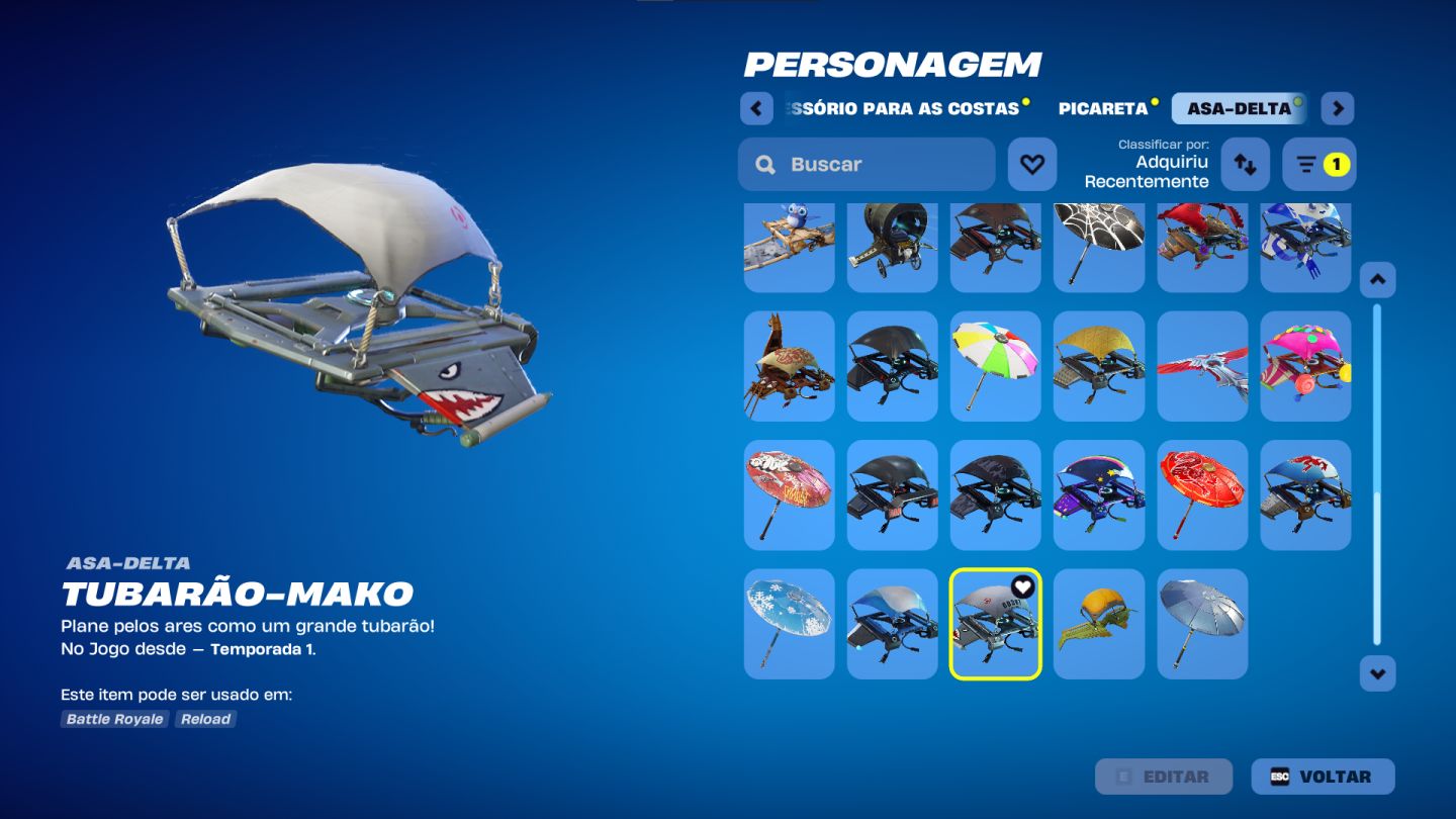 CONTA FORTNITE COM S3 E TUBARAO MAKO