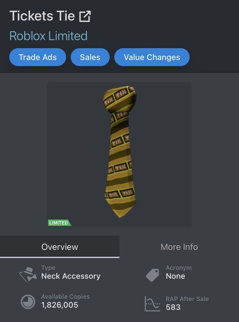 Limited Tickets Tie 580Rap via troca
