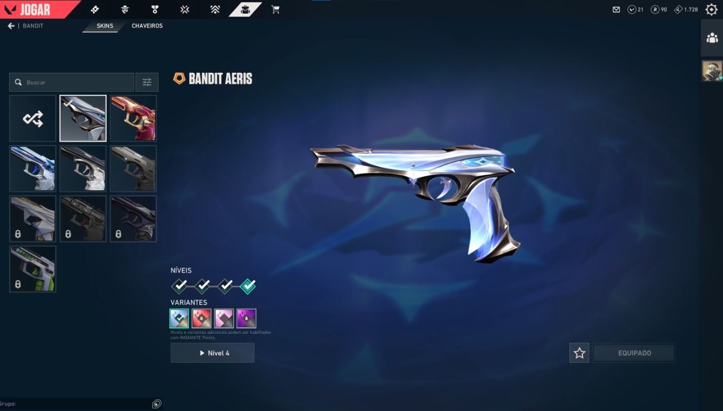 4-5k em skins, dona única e total acesso, podemos negociar valor