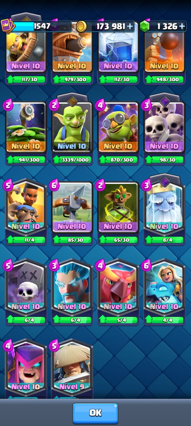 CONTA PREMIUM DE CLASH ROYALE À VENDA Todas as CARTAS e muitas EVOLUCOES