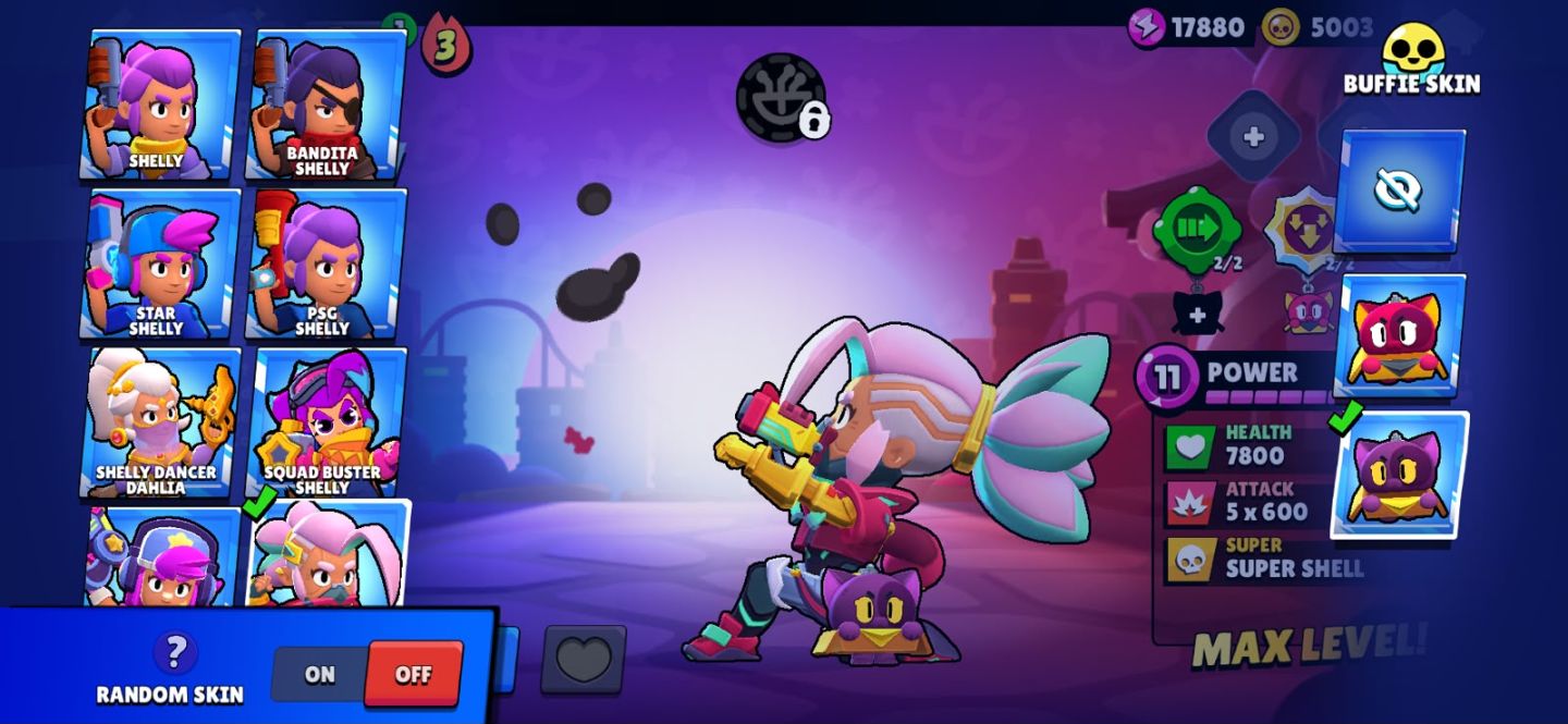 Conta de brawl stars com shelly estelar/Rico old/barley mago/papai mike
