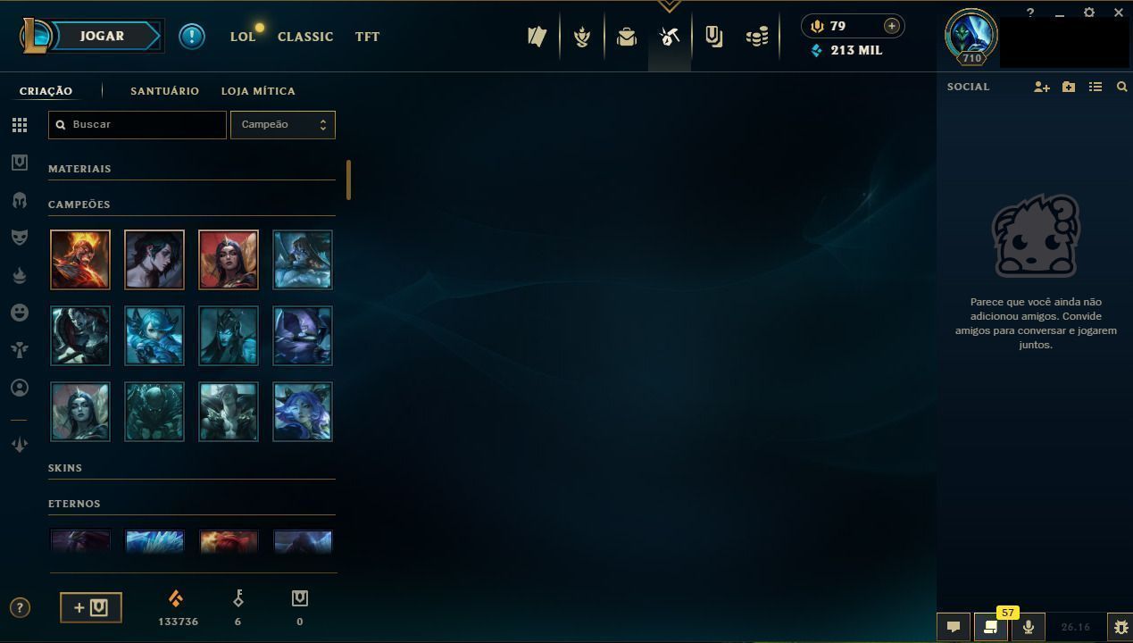 CONTA LEAGUE OF LEGENDS ESMERALDA II 1850 SKINS