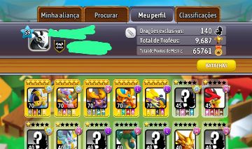 Conta dragon city LEVEL 59