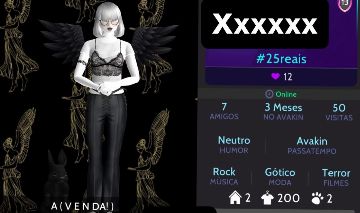 PROMOÇÃO!!! Conta feminina Avakin Life ( Gótica )