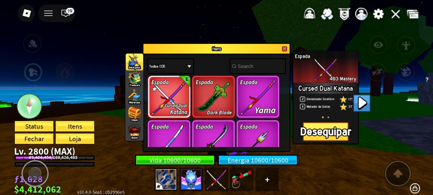 Conta blox (com game pass e v4 shark)