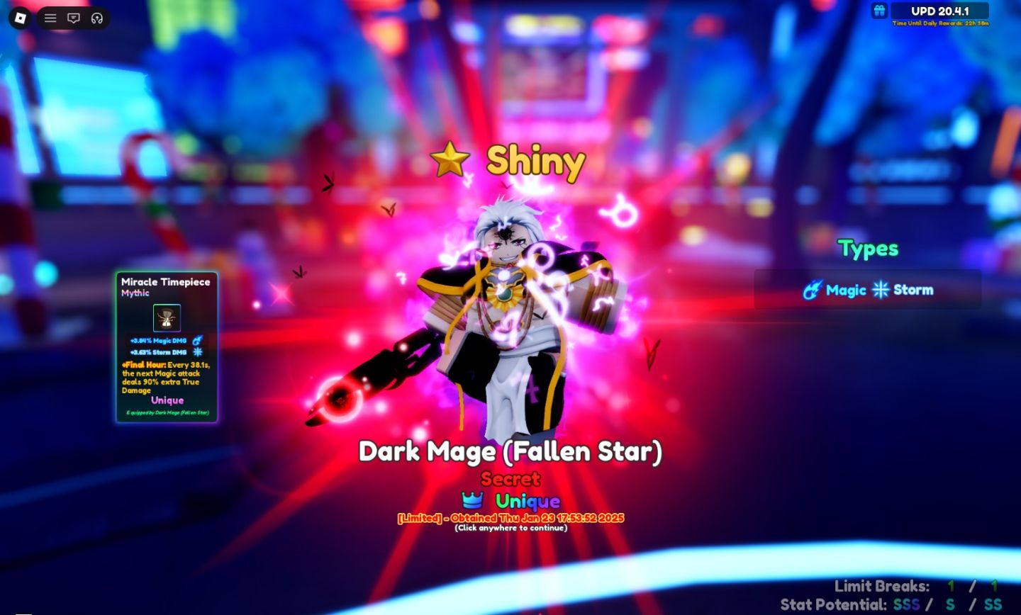 Shiny Dark Mage (Fallen Star) - EVO - SSS-S-SS - Unique [Anime Adventures]