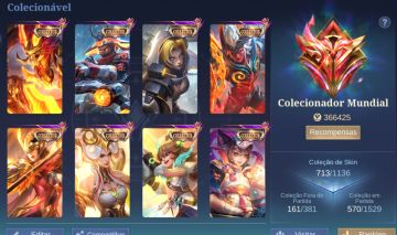 Conta Mobile Legends 713 Skins - Colecionador Mundial