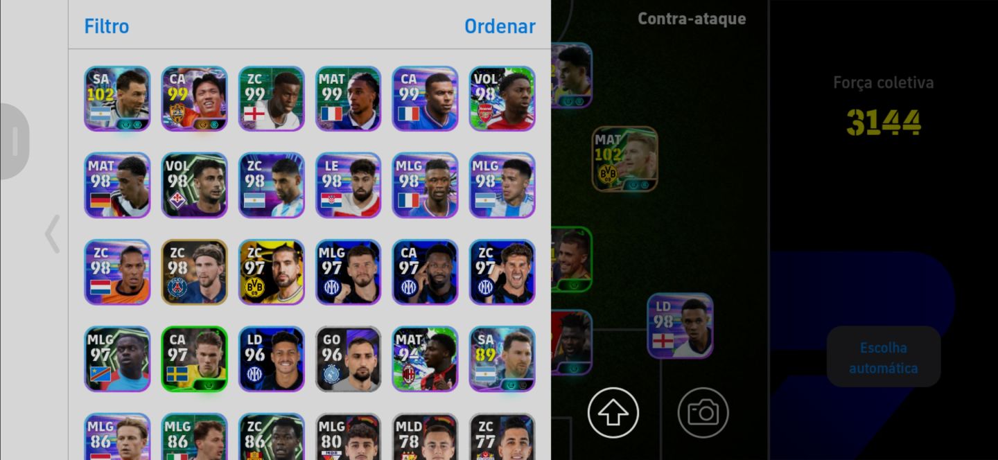 Conta Efootball Neymar 105 Blitz Curler + Hazard 102 + Luíz Dias 102 Id Konami