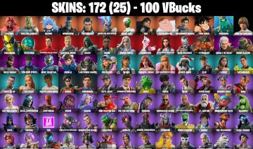 CONTA FORTNITE COM 172 SKINS CHUN-LI/ELITE JULES/ZIGGY/SPARX/MASSAI/TRACE/RELIK