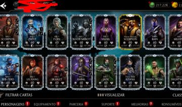 Conta mortal Kombat, Android, 215 K de Alma, varios épicos no X