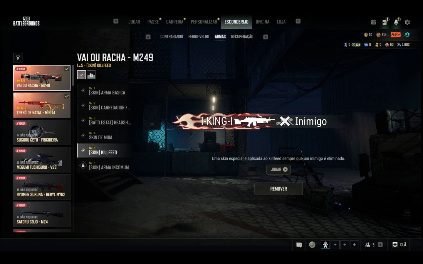 Conta pubg Com M249 LVL 5 e Mini natalina