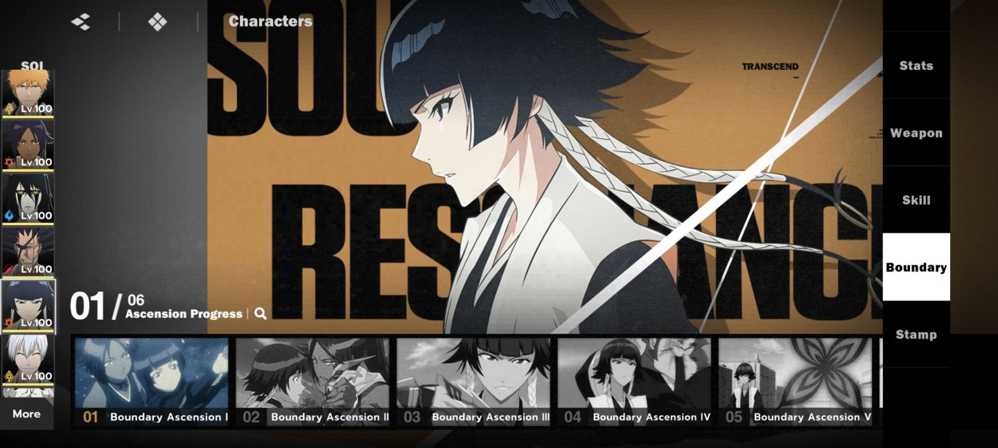 CONTA DE BLEACH SOUL RESONANCE COM AIZEN B6, TRUE B2, ULQUIORRA B1 E ETC..