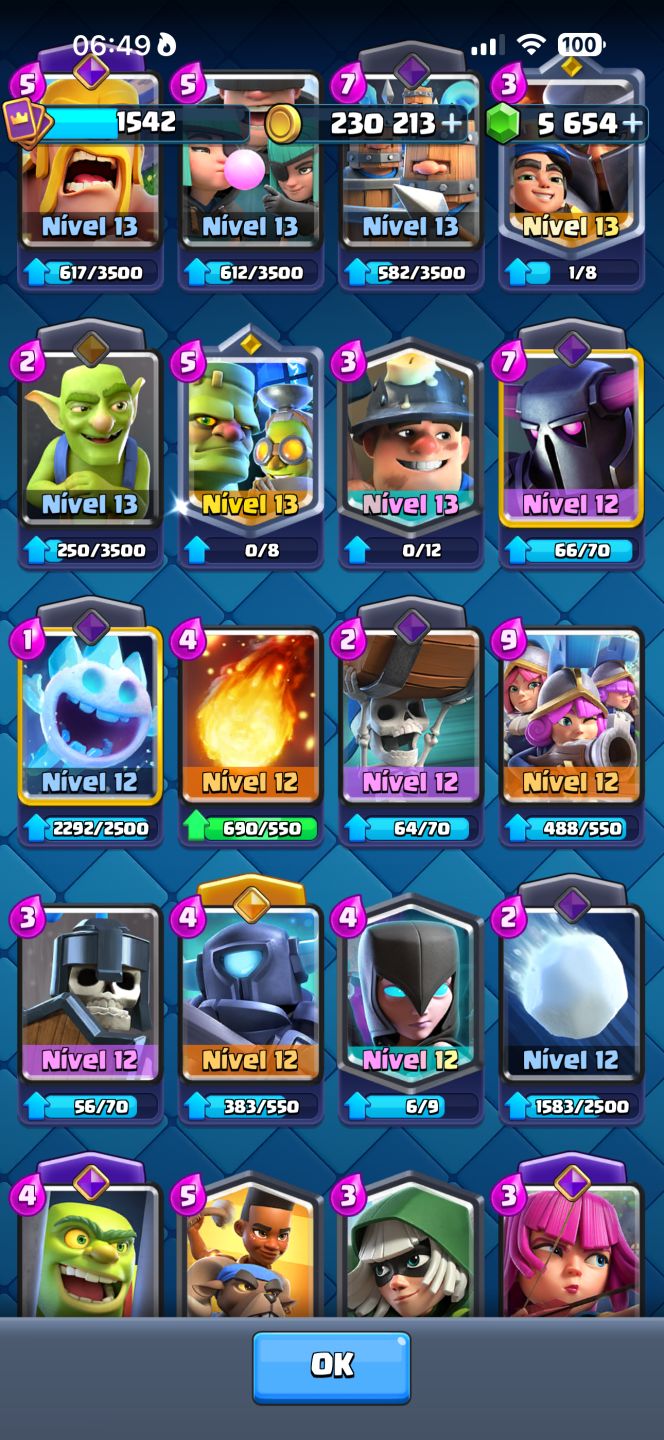 CONTA CLASH ROYALE 10.874 TROFÉUS | LVL 15 | VÁRIAS EVOLUÇÕES