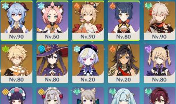 Conta Genshin Ganyu com Bis 2 + Kazuha + Mona + Yoimiya + Qiqi + Dehya