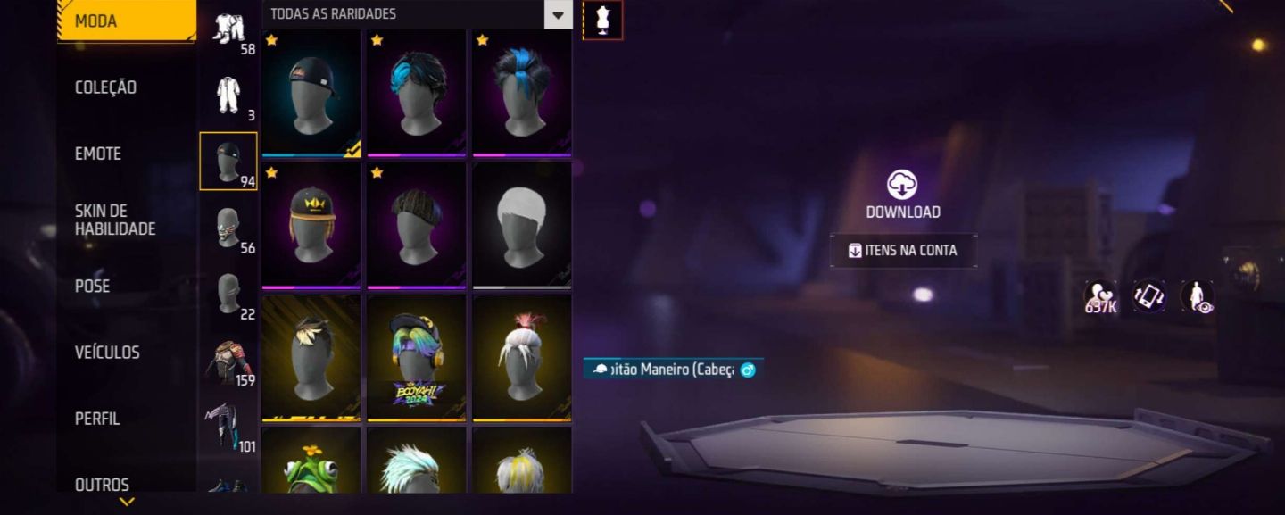 Conta de free fire basica com duas angelical e skin do ferreira 7