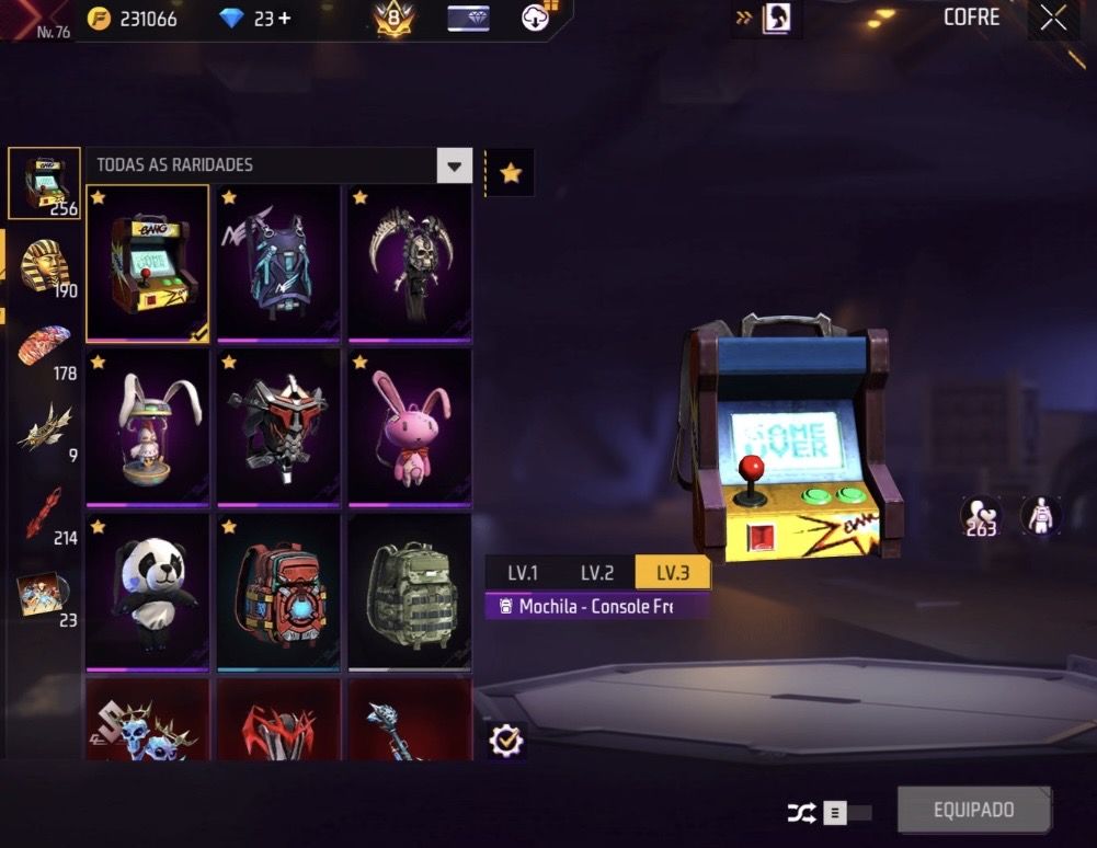 CONTA FREE FIRE ANTIGA EXTREMAMENTE RARA E GEMADA +1000 peitas PRIME 8