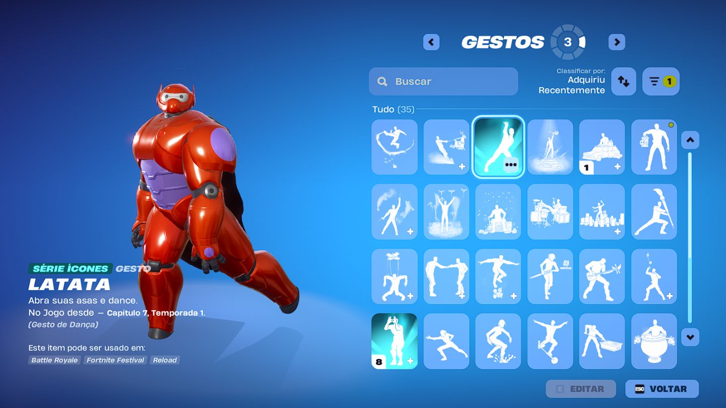 CONTA FORTNITE +200 ITENS - BAYMAX - VARINHA ESTELAR - 89 PICARETAS FULL ACESSO