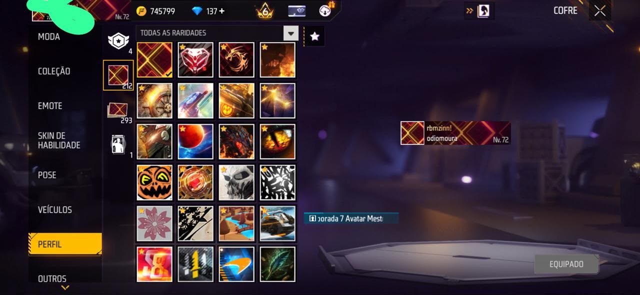 Conta Free Fire antiga primeiros passe