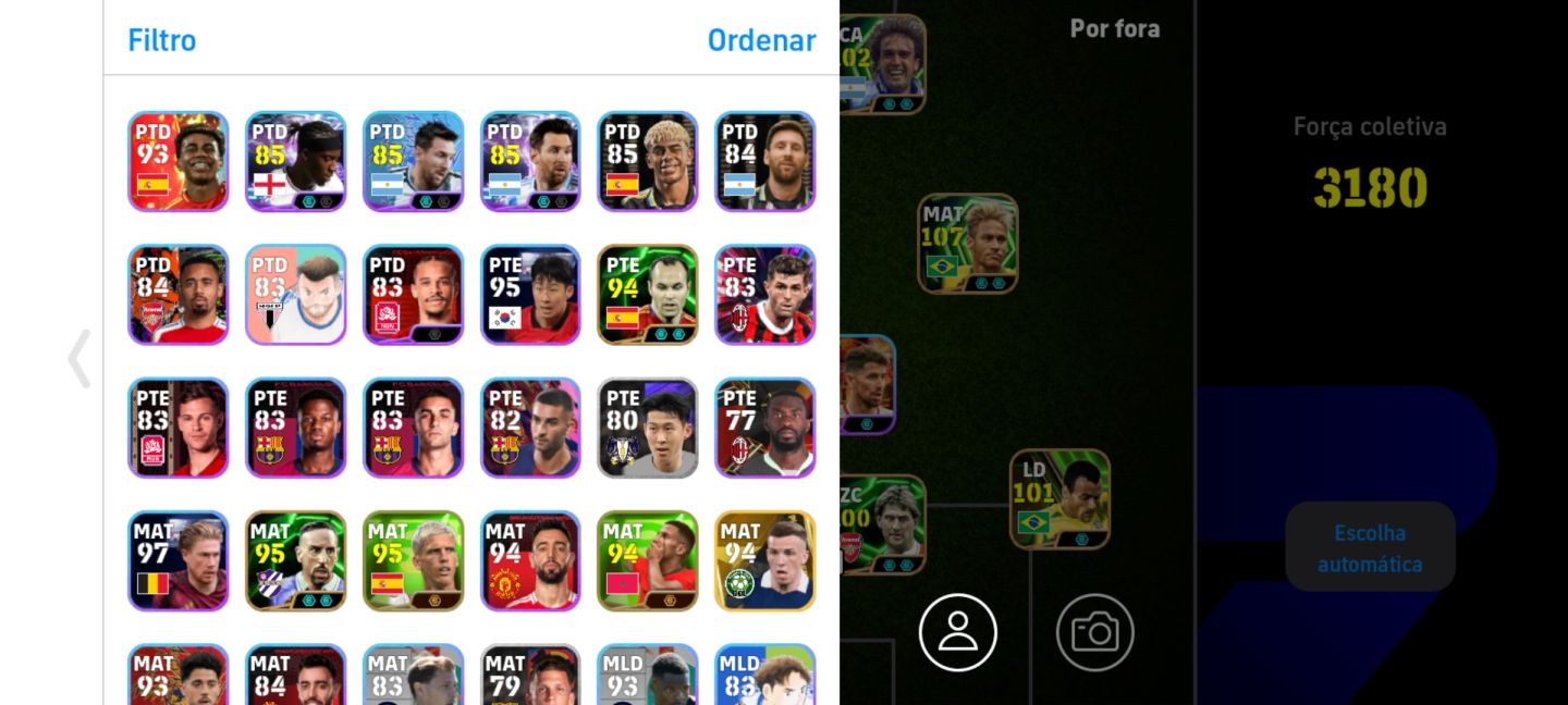 Conta Efootball | 3180 FC | Ronaldinho 107 | Neymar 107 | Konami ID