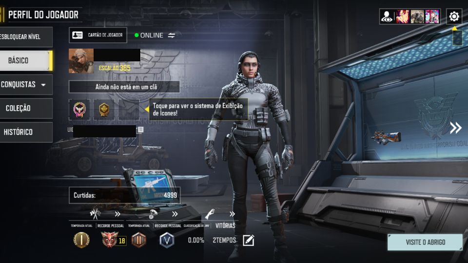 CONTA COD MOBILE UPADA MAX.VARIAS ARMAS MITICAS E LENDARIAS