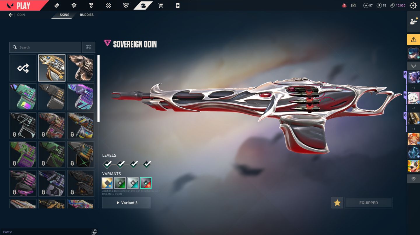Minha conta do VALORANT com muitas SKINS e CHAMPIONS RARAS