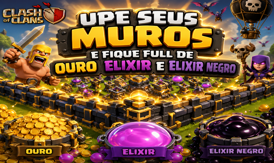 CLASH OF CLANS - SERVIÇOS-UPAR MUROS-FARM-RÁPIDO 100% Seguro!
