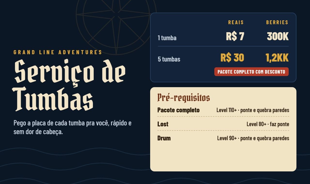 SERVICE DE TUMBAS GLA - GRAND LINE ADVENTURES