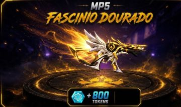 [CODIGUIN] MP5 - FASCINIO DOURADO + 800 TOKENS FREE FIRE