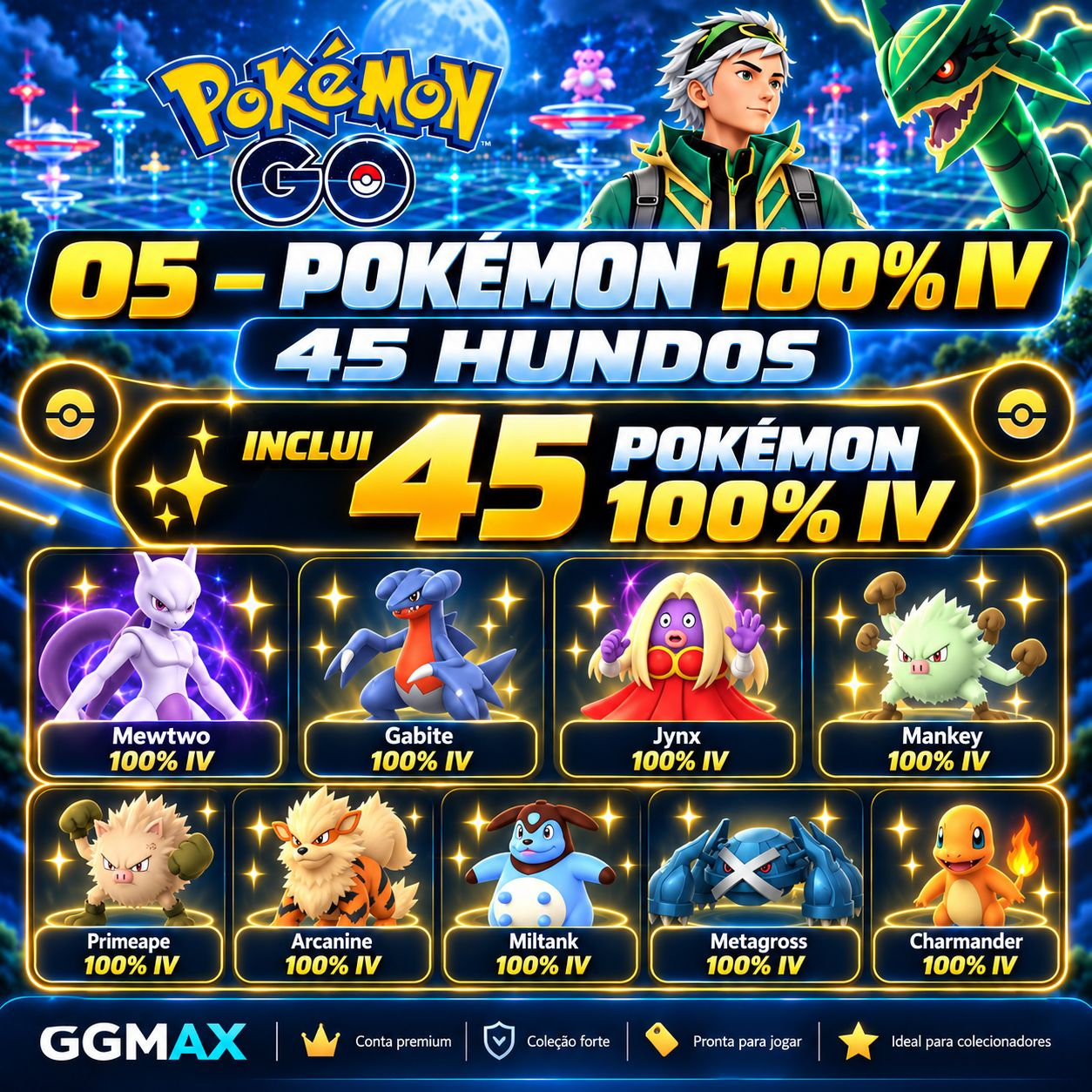 POKÉMON GO LVL 44 | 20 SHUNDOS | 45 HUNDOS 100% IV | MEWTWO 100% | SHINIES