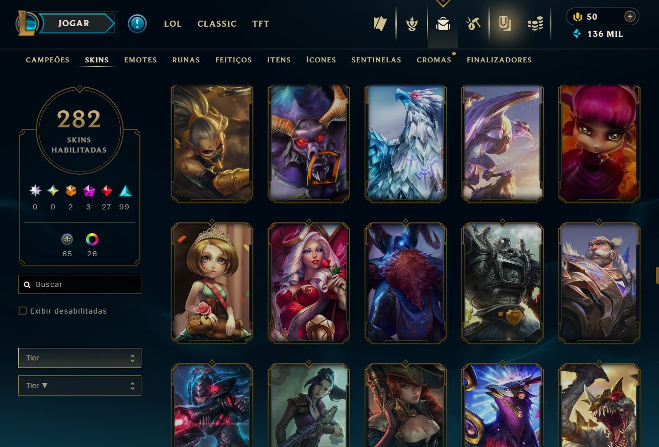 CONTA GOLD IV - 282 SKIN - FULL CHAMP + PREÇO BAIXISSIMO! - 100% SEGURA!