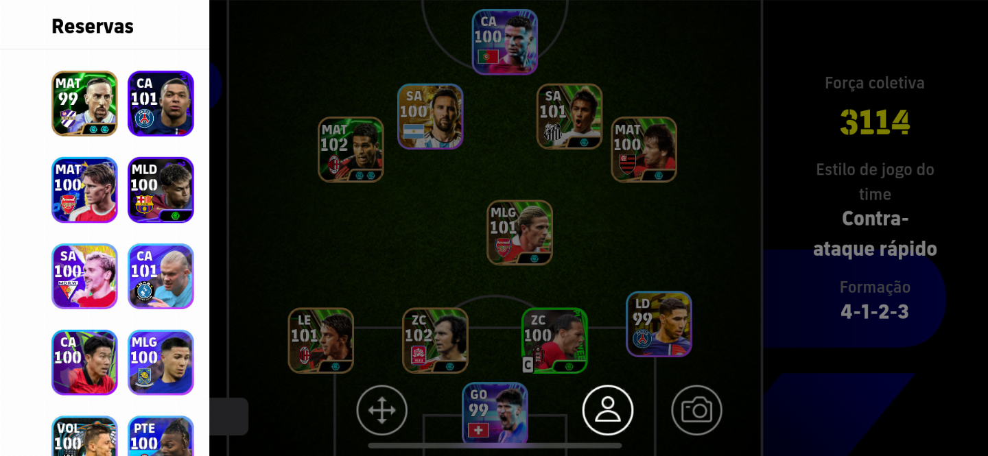 Conta Efootboll com Som chute bugado full cartas