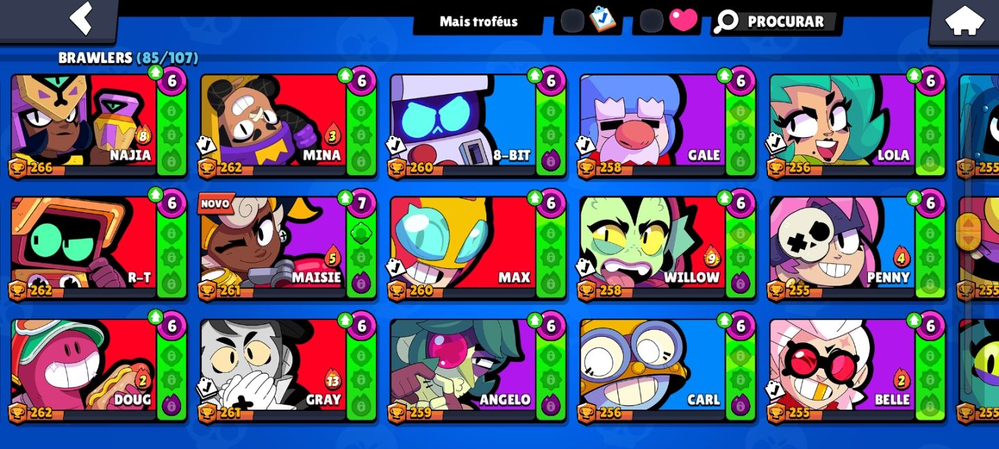 CONTA BRAWL STARS 46K TROFÉUS - 85 BRAWLERS + PRESTÍGIO 25
