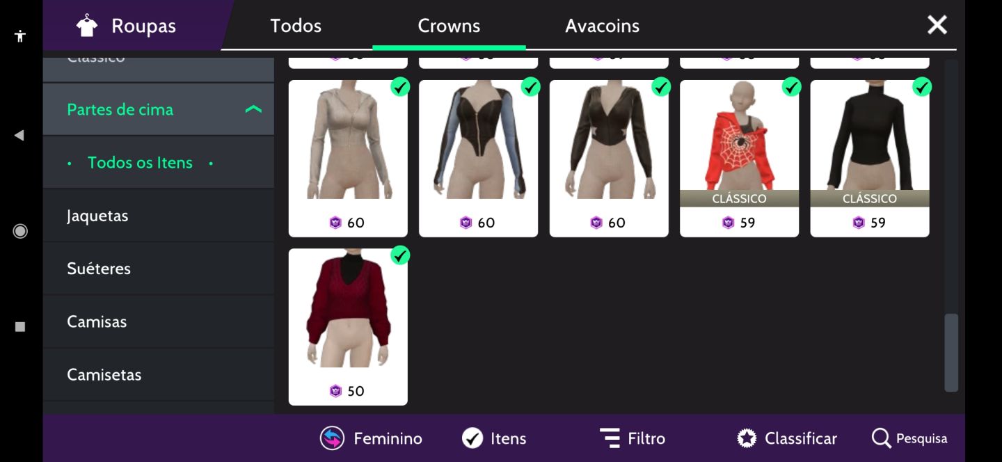 Conta avakin life feminina - lev 54