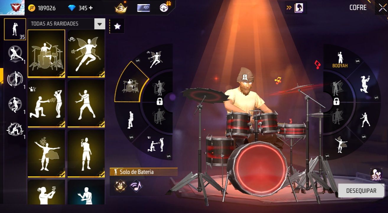 Conta de Free fire + 345 dimas