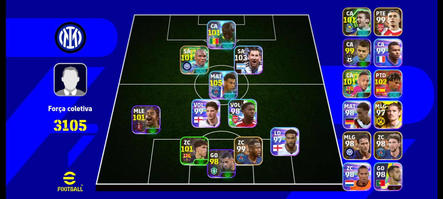 Conta Efootball | Iniciante com Doué 107 + Eto + Yamal + Messi 105